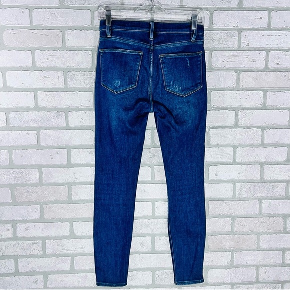 Frame Denim Le High Skinny Distressed Jeans in Saxon Wash Size 27 - Picture 10 of 13